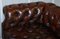 Sofá Chesterfield victoriano serpentino de cuero marrón teñido a mano, Imagen 14