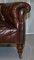 Victorian Serpentine Hand Dyed Whisky Brown Leather Chesterfield Sofa, Image 10