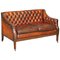 Whiskey Brown Ledersofa, 1900er 1