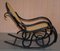 Rocking Chair Bergère Vintage en Rotin Noirci de Thonet 8