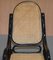 Vintage Ebonized Black Rattan Bergere Rocking Chair from Thonet, Image 4