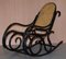 Vintage Ebonized Black Rattan Bergere Rocking Chair from Thonet 3