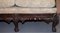 19th Century Hand-Carved Hardwood Sofa with Hawk Claw & Ball Feet 6