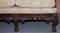 19th Century Hand-Carved Hardwood Sofa with Hawk Claw & Ball Feet, Image 6