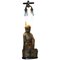 Chinese Carved Rootwood Table Lamp with Statue of Buddha, 1780-1800 1