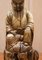 Lampada da tavolo in legno intagliato con statua di Buddha, 1780-1800, Immagine 6