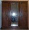 Mid-Victorian Triple Wardrobe in Glass & Burr Walnut from G Trollope & Sons 3