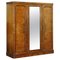 Mid-Victorian Triple Wardrobe in Glass & Burr Walnut from G Trollope & Sons 1