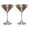 Fully Hallmarked Sterling Silver Martini Glasses, Sheffield, 1996, Set of 2 1