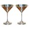 Fully Hallmarked Sterling Silver Martini Glasses, Sheffield, 1996, Set of 2, Image 1