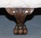 Victorian Damask & Carved Walnut Sofa & Armchair Suite with Lion's Paw Feet, Set of 3 8