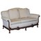 Verziertes 3-Sitzer Sofa aus geschnitztem Nussholz mit Löwentatzenfüßen 1