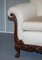 Ornately Carved Walnut 3-Seater Sofa with Lion's Paw Feet 4