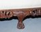 Ornately Carved Walnut 3-Seater Sofa with Lion's Paw Feet 7