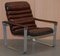 Brown Leather and Chrome Sofa Suite by Aarnio Pulkka Ilmari Lapland, 1960s, Set of 3, Image 3