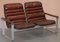 Brown Leather and Chrome Sofa Suite by Aarnio Pulkka Ilmari Lapland, 1960s, Set of 3 13