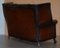 Huge Victorian Brown Leather Barrel Back Suite Sofa Set, 1860s, Set of 2, Image 10
