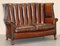 Huge Victorian Brown Leather Barrel Back Suite Sofa Set, 1860s, Set of 2 2