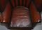 Huge Victorian Brown Leather Barrel Back Suite Sofa Set, 1860s, Set of 2 17