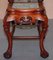 Chinese Hand-Carved Hardwood & Marble Side Tables with Claw and Ball Feet, Set of 2 10
