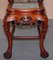 Chinese Hand-Carved Hardwood & Marble Side Tables with Claw and Ball Feet, Set of 2, Image 10