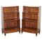 Dwarf Waterfall Open Bookcases with Brass Details & Drawers, Set of 2 1