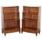 Dwarf Waterfall Open Bookcases with Brass Details & Drawers, Set of 2, Image 1