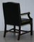 Black Leather Gainsborough Carver Armchair in the Style of Thomas Chippendale 16