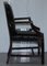 Black Leather Gainsborough Carver Armchair in the Style of Thomas Chippendale 12