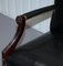 Schwarzer Gainsborough Carver Ledersessel im Stil von Thomas Chippendale 6