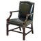 Black Leather Gainsborough Carver Armchair in the Style of Thomas Chippendale 1