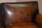 Brown Leather Two Seat Sofa, Image 5