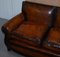 Brown Leather Two Seat Sofa 3