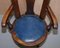 Victorian Cast Iron & Blue Leather Captain's Swivel Chair with Lion Base, Image 6