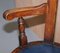 Victorian Cast Iron & Blue Leather Captain's Swivel Chair with Lion Base 7