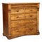 Large 19th Century Light Flamed Hardwood Chest of Drawers with Hidden Drawer, Image 1