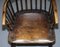Early 19th Century Hoop Back Windsor Armchair with Worn Paint, West Country, England 4