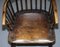 Early 19th Century Hoop Back Windsor Armchair with Worn Paint, West Country, England, Image 4