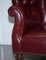 Oxblood Leather Chesterfield Barrel Armchair, Image 11