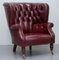Oxblood Leather Chesterfield Barrel Armchair, Image 2