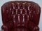 Oxblood Leather Chesterfield Barrel Armchair, Image 4