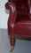 Oxblood Leather Chesterfield Barrel Armchair, Image 10