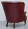 Oxblood Leather Chesterfield Barrel Armchair, Image 14