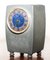 Vintage Pewter and Enamel Mantel Clock with Blue Dial & Hallmark 3