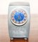 Vintage Pewter and Enamel Mantel Clock with Blue Dial & Hallmark 2