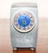 Vintage Pewter and Enamel Mantel Clock with Blue Dial & Hallmark, Image 2