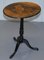 Victorian Tilt Top Ebonised Table with Pen Work Drawings of Fox Cubs 2