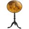 Victorian Tilt Top Ebonised Table with Pen Work Drawings of Fox Cubs 1