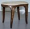 Regency Curved & Gilded Walnut Kidney Saddle Stool with Acanthus Leaf Detailing 8