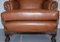 Brown Leather Wingback Armchairs, 1860s, Set of 2 5